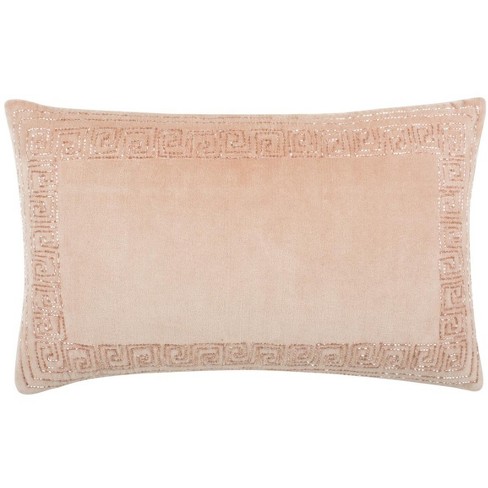 Morrocan Border Pillow - Blush - 12"X20" - Safavieh - image 1 of 3