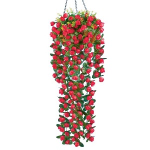 Collections Etc Rosebud Hanging Bush Set Of 2 - 1 of 3