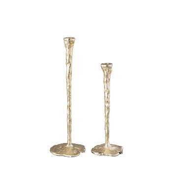 Classic Touch Gold Natural Taper Candle Holder, 2 sizes