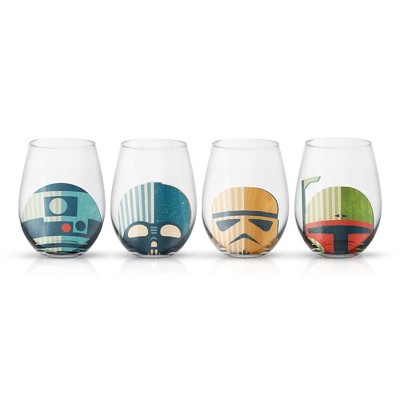 Joyjolt Star Wars Deco Tall Drinking Glass - 13.5 Oz - Set Of 4 : Target