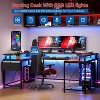 U Shaped Home Office Desk, Reversible L Shaped Gaming Computer Desk With Power Outlets,126 Inch Computer Desk With Monitor Stand （Rustic Brown） - 4 of 4