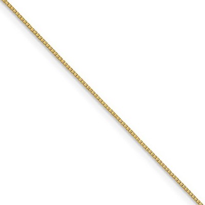 Black Bow Jewelry 0.9mm 18k Yellow Gold Classic Box Chain Necklace