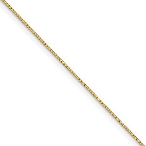 Black Bow Jewelry 0.9mm 18k Yellow Gold Classic Box Chain Necklace - 1 of 4