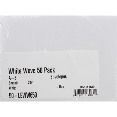 Leader A6 Envelopes (4.75"X6.5") 50/Pkg-White