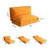 MAXYOYO Bean Bag Sofa Bed - Foldable Corduroy Floor Sofa, Washable, Orange - 3 of 4