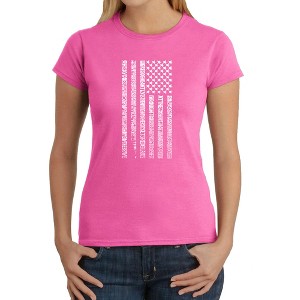 LA Pop Art Women's Word Art T-Shirt - National Anthem Flag - 1 of 4