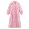Collections Etc Plush Fleece Button Front Robe with Pockets, Collar - 2 of 4