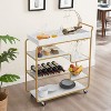 VYNXARIA 6-Tier Bar Cart, Slide Bar Serving Cart, Kitchen Retro Style Wine Cart , Rolling Drink Trolley for Living Room, Dining Room,White - 4 of 4