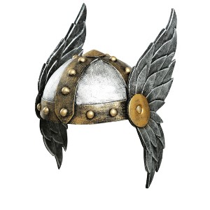 HalloweenCostumes.com  Women Women's Open Face Winged Helmet, Gray/Orange - 1 of 3