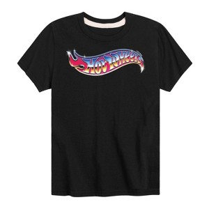 Boys' - Hot Wheels - 80's Chrome Flaming Logo Short Sleeve Graphic T-Shirt - 1 of 4