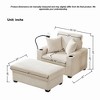 GDFStudio Enora Modern Corduroy Upholstered Chair with Storage Ottoman and Pillows - 3 of 4
