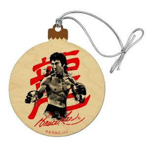 Bruce Lee Signature Wood Christmas Tree Holiday Ornament - 1 of 4