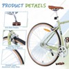 INFURNIC Bicycles Single Speed Retro 700C Road Bike with Steel Frame and Double Caliper Brakes for City Riding, Light Green, 64.97"*24.41"*38.52" - 3 of 4