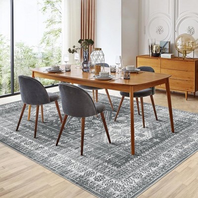 Garvee Washable Area Rug, Moroccan Ultra-Thin Area Rug- Foldable Low Pile, Non-Slip ,Modern Soft Indoor Carpet