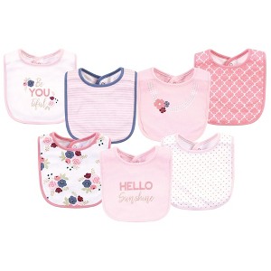Little Treasure Baby Girl Cotton Bibs, Hello Sunshine, One Size - 1 of 2