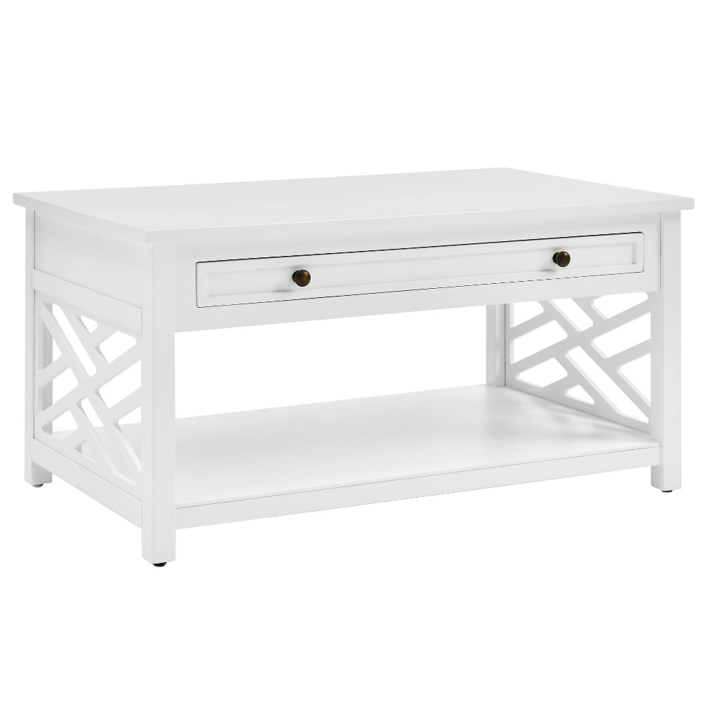 Photos - Coffee Table 36" Middlebury Wood  with Drawer White - Alaterre Furniture