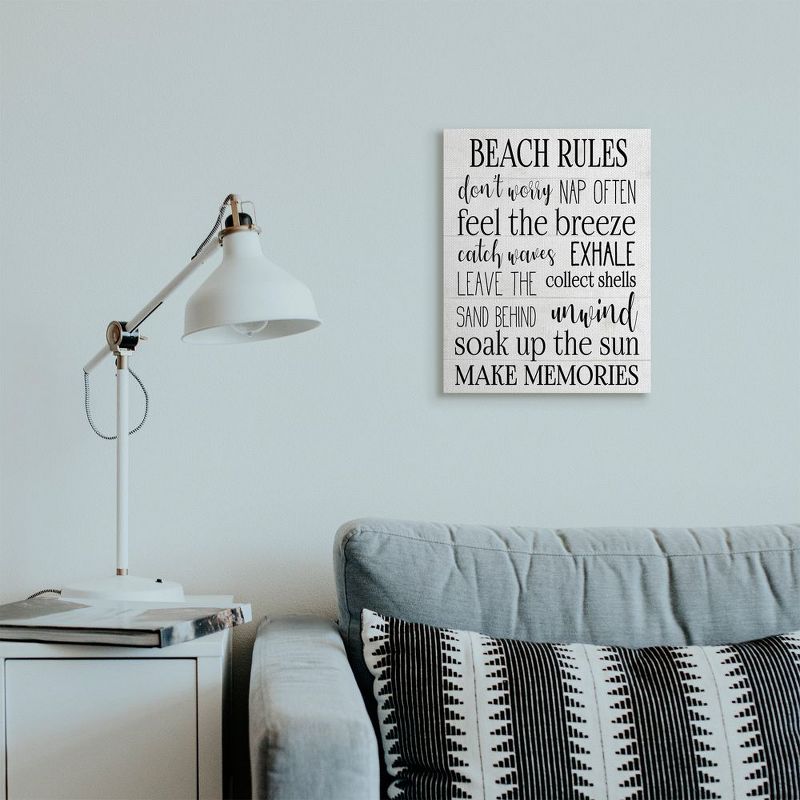 Stupell Industries Beach House Rules Relaxing Activities Black White List, 3 of 6
