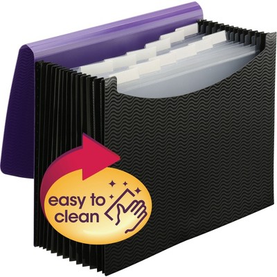 Smead Poly Expanding Files 9-1/2"x13" 12-Pkts Purple/Black 70862