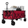 TROPOW Collapsible Utility Wagon Cart with All Terrain Wheels, Heavy Duty Foldable Beach Wagon, Portable Cart for Groceries Sand Camping, Blue - 3 of 4