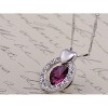 Anna-Kaci Shine Amethyst Crystal Rhinestones Round Stone Pendant Necklace - 4 of 4