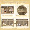 Kumasinova 47" Dual Litter Box Enclosure for 2 Cats,Cat Furniture with Hidden Litter Box Cabinet,End Table Indoor Cat House with Storage,Brown - 4 of 4