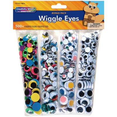 Creativity Street Round Wiggle Eyes, Assorted Size, Assorted Colors, pk of 500