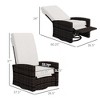Outdoor Wicker Swivel Recliner Chair, Lifting Footrest, 360 Degree Rotating Basic, Water-resistant Cushions - 3 of 4