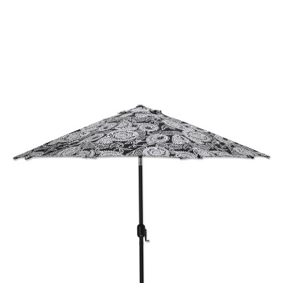 9' Outdoor/Indoor Patio Market Umbrella Addie Night Black - Pillow Perfect