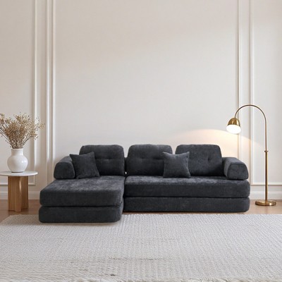 104" Sectional Couch Chenille Deep Seat Memory Foam Modular Chaise No Assembly Required 4 Seat Living Room Bedroom