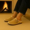 CUSHIONAIRE Haven Genuine Leather Clogs for Women – Faux Fur Lined  Slip-On Womens Shoes with Cork Footbed and Adjustable Buckle - 2 of 4