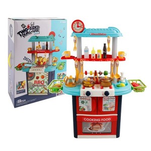 Topteng Tableware Kitchen Set with Sound, Light and Spray Function Kid Toy Gift,Blue - 1 of 4