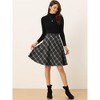 INSPIRE CHIC Women's Christmas Plaids Vintage Tartan Elastic Waist Knee Length A-Line Skirt - 2 of 4