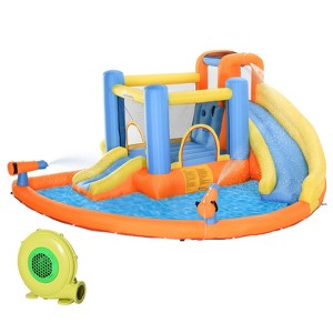 VisioGear Inflatable Bounce House, Kids Inflatable Water Slide, 5-in-1 Bounce House with Water Pool and Slide, Multicolor, 13.7*11.8*6.2 - 1 of 4