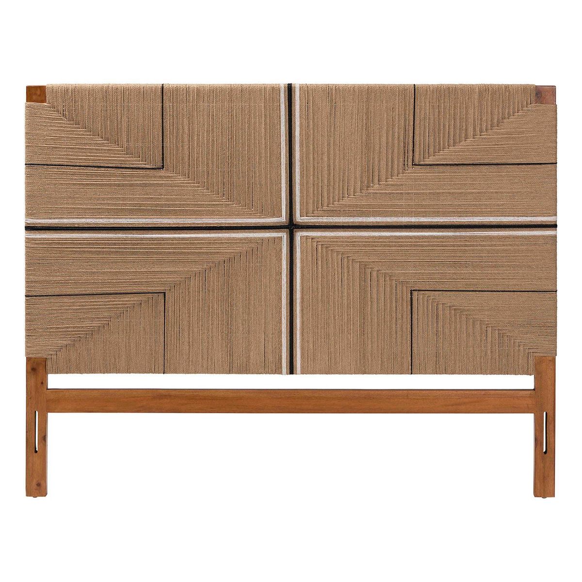bali & pari Prita Paper Loom King Headboard with Mahogany Wood Frame Natural Brown - thumbnail 3