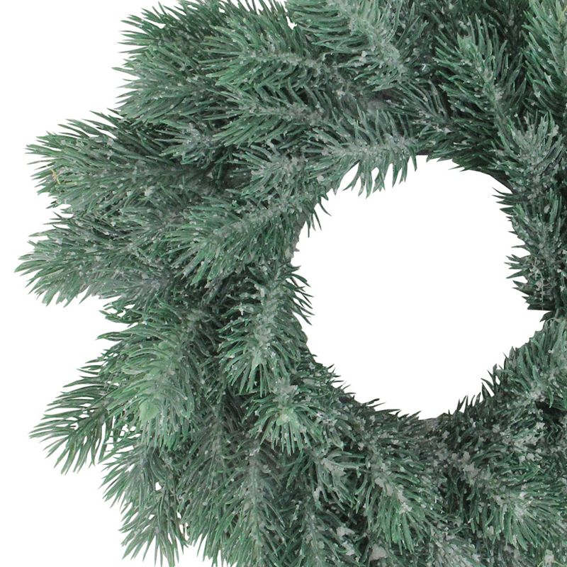 Northlight 12" Unlit Frosted Green Pine Christmas Wreath, 4 of 5