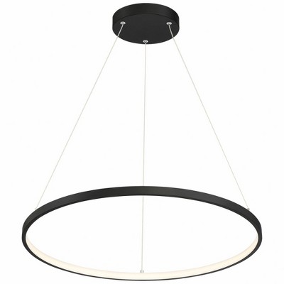 Anello Circular Matte Black LED Pendant Chandelier