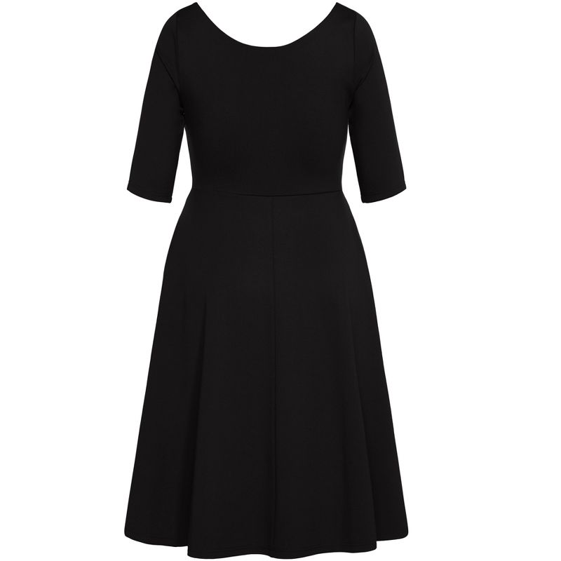 Women's Plus Size Cute Girl Elbow Sleeve Dress - black | CITY CHIC, 5 of 6