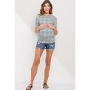 Hello Miz Women's Ribbed Puff Sleeve Side Ruched Maternity Top - 4 of 4