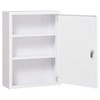 kleankin 16" x 21" Medicine Cabinet with Lock, Storage Shelves, Locking Medical Cabinet for Safety, First Aid Bathroom Wall Cabinet, White - 4 of 4