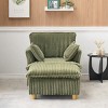 Corduroy Accent Chair with Pillows,Single Seat Sofa Chair for Living Room or Bedroom,Modern Corduroy Lounge Chair with Ottoman-Koiai - 3 of 4