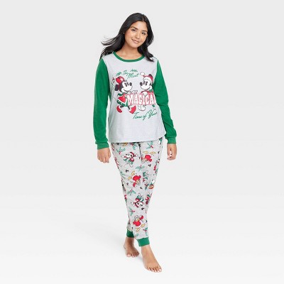 Women's Mickey Mouse & Friends Holiday Sleep Pajama Set - Gray