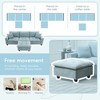 100"W Modern L-Shaped Sectional Sofa, 4 Seat Suede Velvet Couch Set with Free Pillows and Ottoman - ModernLuxe - image 4 of 4