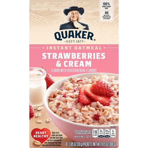 Quaker Strawberries Cream Instant Oatmeal 10ct Target