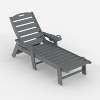 Outdoor Chaise Lounge with Rolling Wheels, Oversize HDPE 5-Position Pool Lounge Chairs, Pool Lounges Chairs - 3 of 4