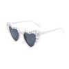 Anna-Kaci Heart-Shaped Bride to Be Sunglasses with Rhinestone and Pearl Embellishments - 2 of 2