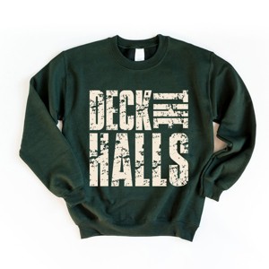 Deck the Halls Block Distressed - Women's Graphic Sweatshirt - 1 of 4