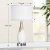 ROTTOGOON 27.5" Table Lamp Set of 2 Modern Art Glass Bedside Lamp Touch Control 3-Way Dimmable USB Ports Handcrafted White Drum Shade 2-Pack - 4 of 4