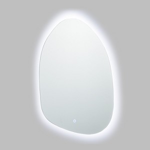 LuxenHome Asymmetrical Accent Wall Mirror with Lights Clear - 1 of 4