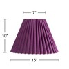 Springcrest 7" Top x 14 3/4" Bottom x 10" High x 10 3/4" Slant Lamp Shade Replacement Medium Purple Empire Velvet Arc Pleated Spider Harp Finial - 4 of 4