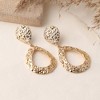 SOHI Women's Gold Dented Drop Earrings - 2 of 3